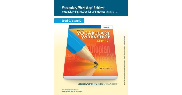 Vocabulary in action level g