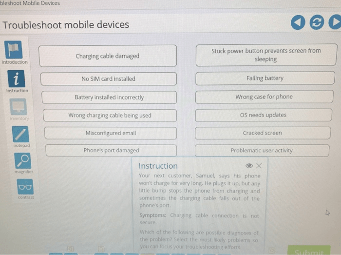 Advanced hardware lab 9-2: troubleshoot mobile devices